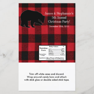 Hershey's Large Bar Wrapper Red Plaid Black Bear