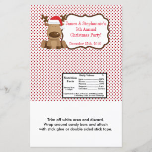 Hershey's Large Bar Wrapper Reindeer Christmas XMA