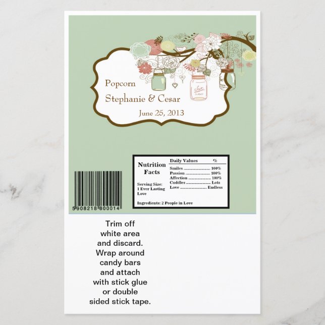 Hershey's Large Bar Wrapper Spring Floral Mason Ja (Front)