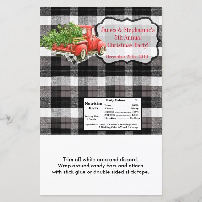 Hershey's Large Bar Wrapper XMAS Truck Christmas B (Front)