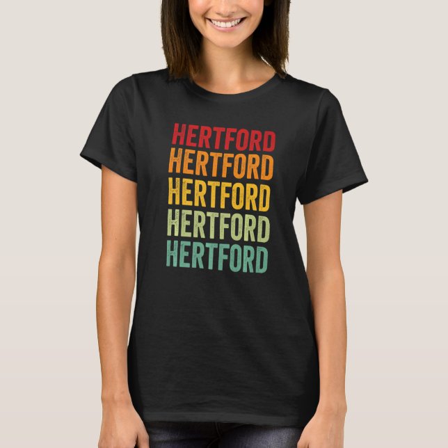 Hertford County North Carolina Rainbow Text T-Shirt (Front)
