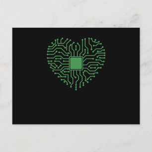 Herz aus Elektronik Beruf Technik Strom Postcard