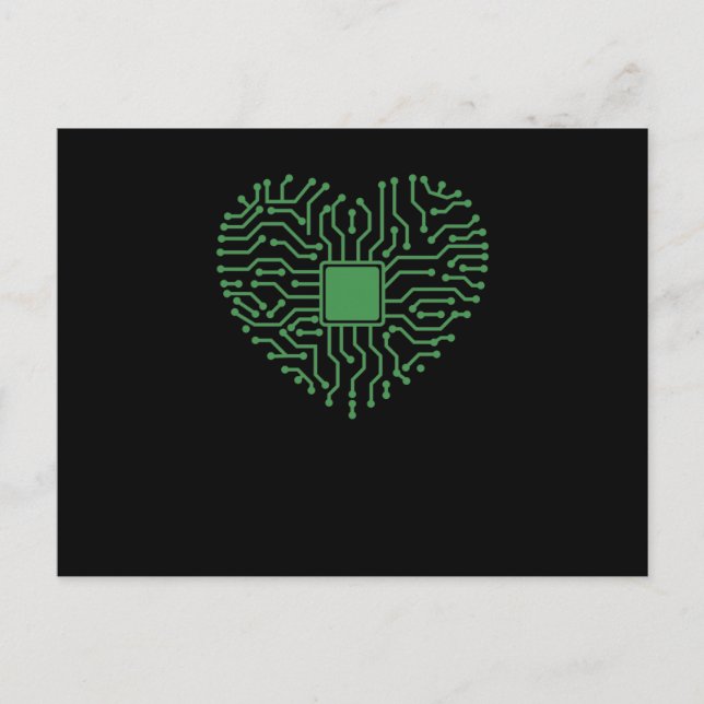 Herz aus Elektronik Beruf Technik Strom Postcard (Front)