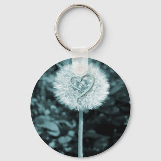 Herz blume heart flower key ring