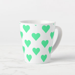 Herz ♥ Heart ♥ Herzen ♥ Hearts neon-green-white Latte Mug
