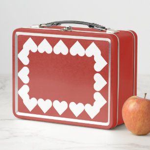Herz ♥ Heart ♥ Herzen ♥ Hearts Retro 70er / 70ies Metal Lunch Box