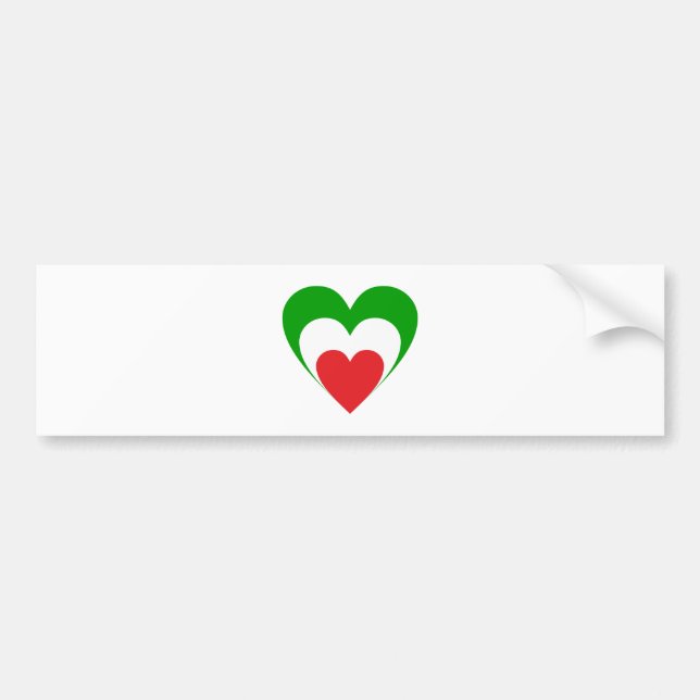 Herz Italy Italia Bumper Sticker (Front)