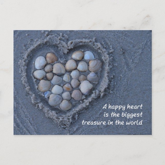 Herz, Sand, Muschel - heart, sand, shell Postcard (Front)