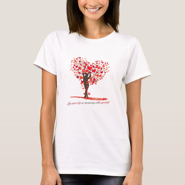 Herzbaum T-Shirt für innere Balance (Front)
