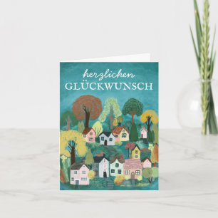 Herzlichen Glückwunsch Geburtstag süßes Dorf Card