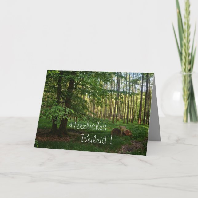 Herzliches Beileid! Grüner Wald Card (Front)