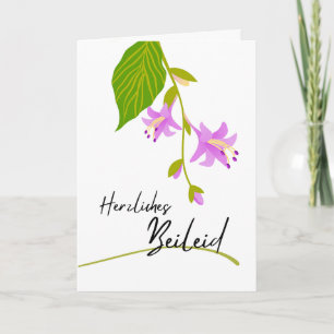 Herzliches Beileid Sympathy in German Hostas Card