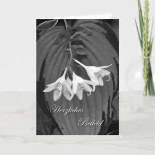 Herzliches Beileid, Sympathy in German, Hostas Card