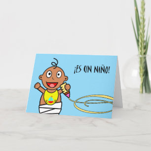 He's a boy! Congratulations on Baby Boy in Spanish Card