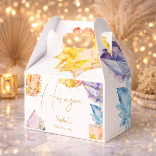 He's a Gem Birthday Crystals Boy's watercolor Favour Box