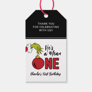 He's a Mean One Grinch Birthday Favour Gift Tags