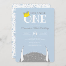 He's a Wild One - 1st Birthday Crown Blue