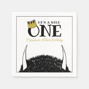 He's a Wild One - 1st Birthday Gold Crown Napkin