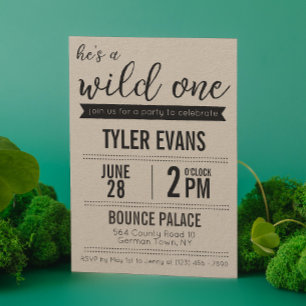 He's a Wild One Birthday Invitation