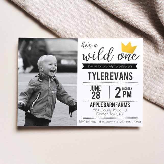 He's a Wild One Birthday Invitation with picture (Creator Uploaded)
