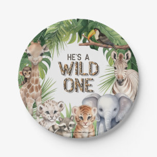 Hes a wild one Safari 1st birthday snacks Paper Plate