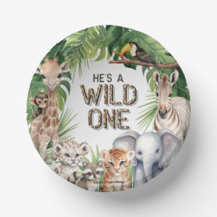 Hes a wild one Safari 1st birthday snacks Paper Plate