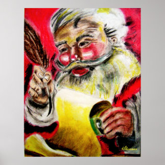 "He's Checking His List" Poster