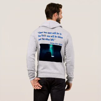 He's Coming Men's Grey Zipper Hoodie