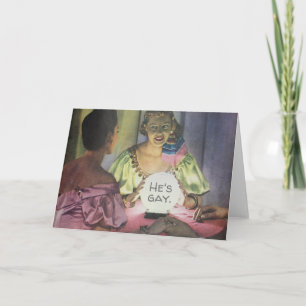 He's Gay Vintage Gypsy Fortune Teller Crystal Ball Card