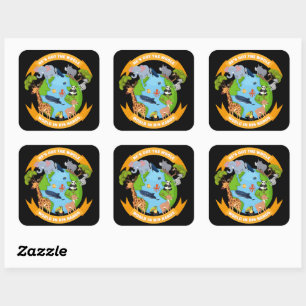 He's Got The Whole World in His Hands – Faith Kids Square Sticker