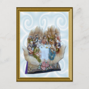 He's got the whole world in his hands holiday postcard