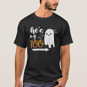Hes My Boo Funny Matching Couple Halloween Apparel T-Shirt