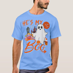 Hes My Boo Halloween Couple Costume Boo Ghosts Lov T-Shirt