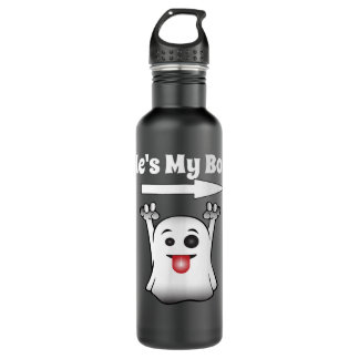 He's My Boo Matching Couple Halloween Costume Ghos 710 Ml Water Bottle
