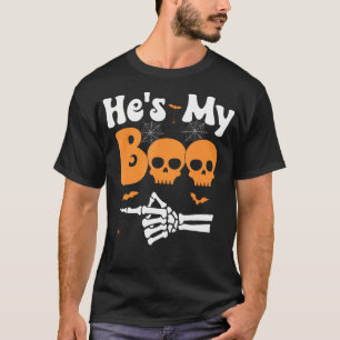 He'S My Boo Skeleton Couples Matching Couple Hallo T-Shirt