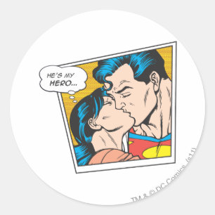 He's my hero classic round sticker