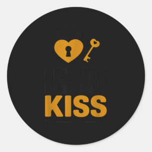 He's My Midnight Kiss Happy New Year Matching Coup Classic Round Sticker