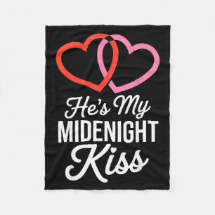 He's My Midnight Kiss Happy New Year Matching Coup Fleece Blanket