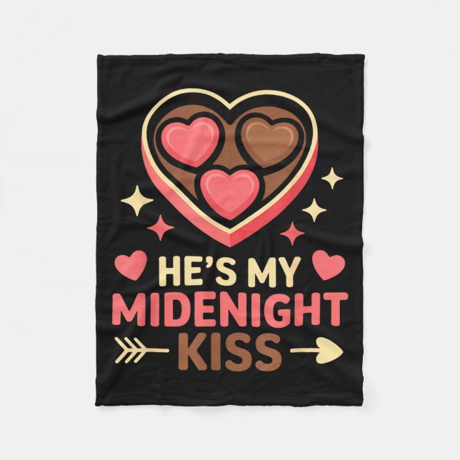He's My Midnight Kiss Happy New Year Matching Coup Fleece Blanket (Front)