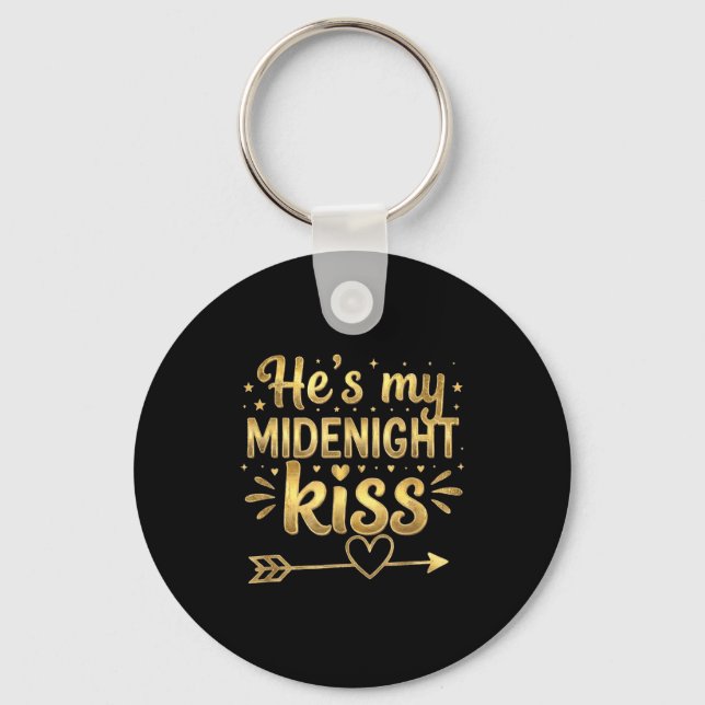 He's My Midnight Kiss Happy New Year Matching Coup Key Ring (Front)