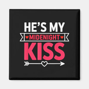 Hes My Midnight Kiss Happy New Year Matching Coupl Magnet