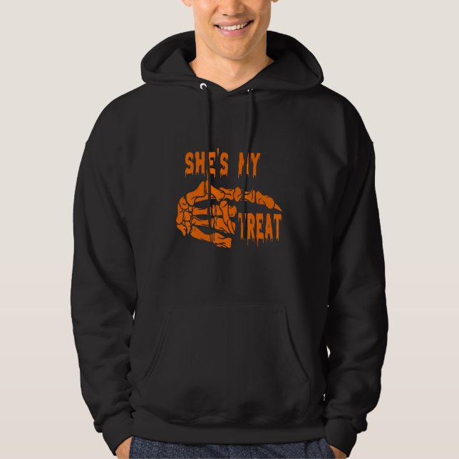 he's my treat she's my trick halloween matching se hoodie (Front)