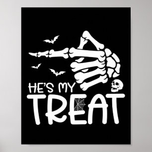 He's My Treat She's My Trick Halloween Skeleton Co Poster
