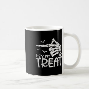 He's My Treat Skeleton Hand Funny Halloween Costum Coffee Mug