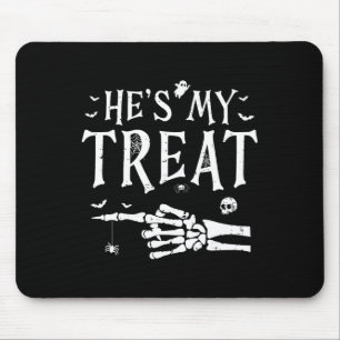 He's My Treat Skeleton Hand Funny Halloween Costum Mouse Mat