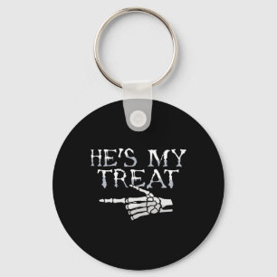 Hes My Treat Skeleton Matching Couple Halloween Co Key Ring