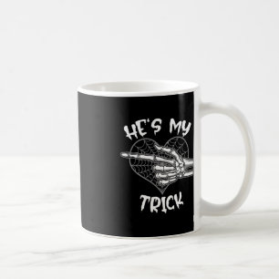 He's My Trick Fun Halloween Matching Couple Girlfr Coffee Mug