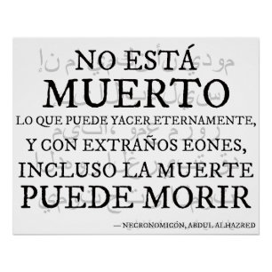 "He's not dead..." - The verse of the Necronomion Poster