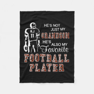 He's Not Just My Grandson He's Favourite Football  Fleece Blanket