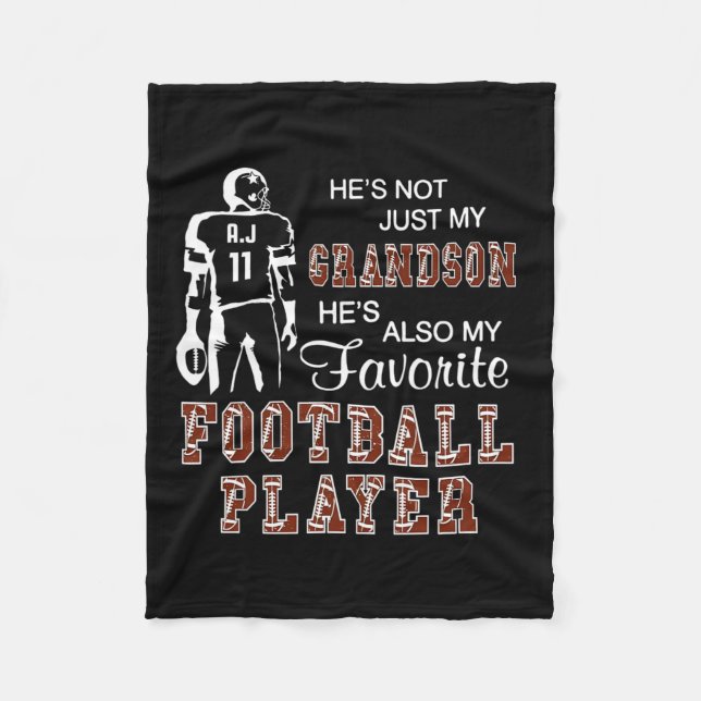 He's Not Just My Grandson He's Favourite Football  Fleece Blanket (Front)